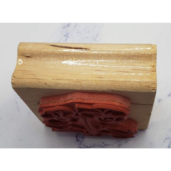 Spring Pansy Flower Floral Canadian Maple Collection Wood Mounted Rubber Stamp - Picture 4 of 7